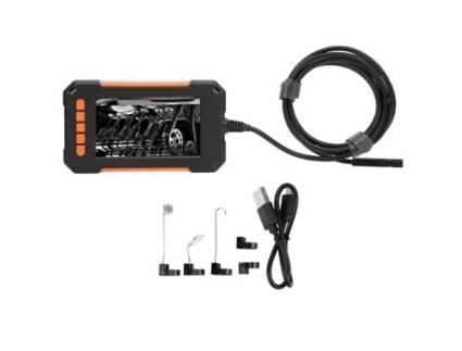 Câmera Endoscópica QIILU P40 2M 4.3In Ip67 Industrial Portátil Tela Hd Boroscópio para Inspeção de Dutos Laranja