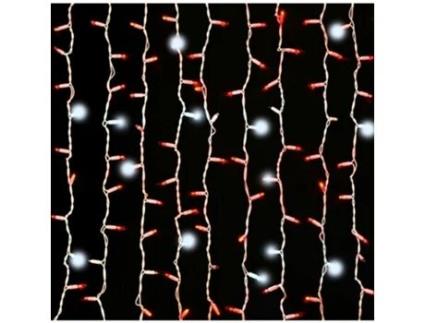 Cortina 400 Luzes Led com Flashes Vermelhos Internos e Externos