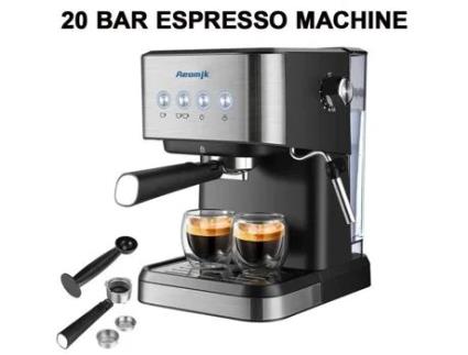Máquina de Café Express Power Espresso 20 Barras 1050 W para 5 e 10 Cafés QINGQUE