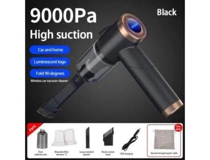 Cor Pq018Black Mini Aspirador de Pó Sem Fio Dobrável para Carro 9000Pa Sucção Forte de 120 W Portátil Dobrável AIHONTAI