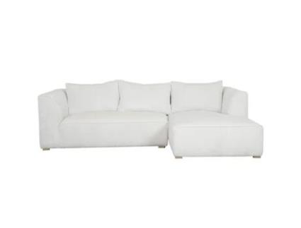 Sofá Chaise Longue Design em veludo cotelê cru 3-4 lugares Panam MILIBOO