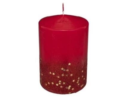 Vela Glitter Vermelha 15 x 10 FEERIC LIGHTS & CHRISTMAS