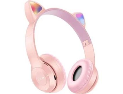 Auscultadores Bluetooth THECOO Y47 (On Ear - MicroAuriculares - Rosa)