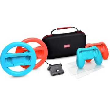 Pacote Gaming Trust Gaming GXT 1249/ Hard Case + 2 Joy-Con + 2 Volantes + Vidro Temperado para Switch + Suporte de Carregamento