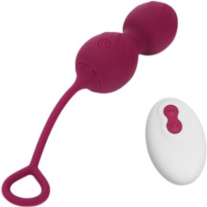 ARMONY - BLOSSOMS VAGINAL DUMBBELL VIBRAÇÃO CONTROLE REMOTO 10 VIBRAÇÕES VERMELHO ESCURO