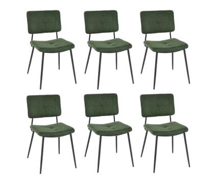 Meubles cosy conjunto de 6 cadeiras de jantar retro com encosto