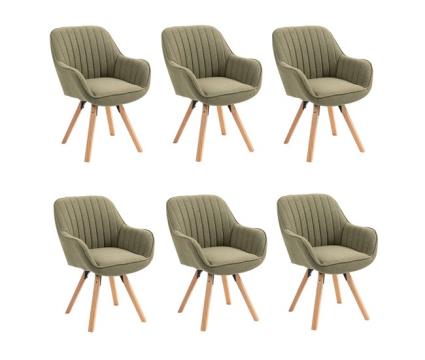 Meubles cosy conjunto de 6 cadeiras de jantar assento giratório