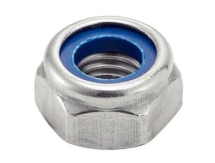 Porca de Fixação Hexagonal com Anel de Nylon em Aço Inoxidável A2 Din 985 M8 Caixa com 200 Acton 626028 ACTONA