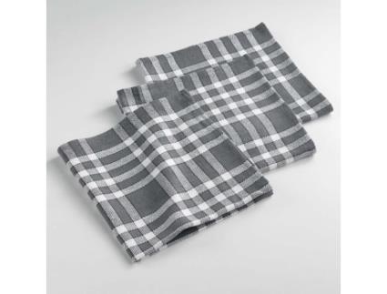 Cdaffaires Guardanapos de Mesa -3 45 X 45 Cm Algodão Tecido Tradicional Antracite LIGNE DECOR