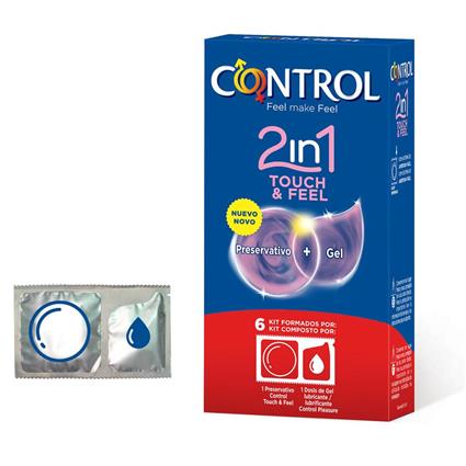 2 IN ONE TOUCH AND FEEL +  LUBRICANTE 6 UNIDADES