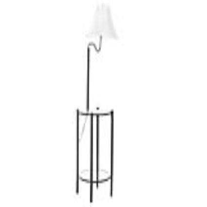 Luminária de chão  Preto Poliéster Metal Cristal (39 x 45 x 148 cm)