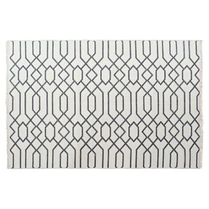 Tapete  Branco Cinzento Poliéster Algodão (200 x 290 x 1 cm)