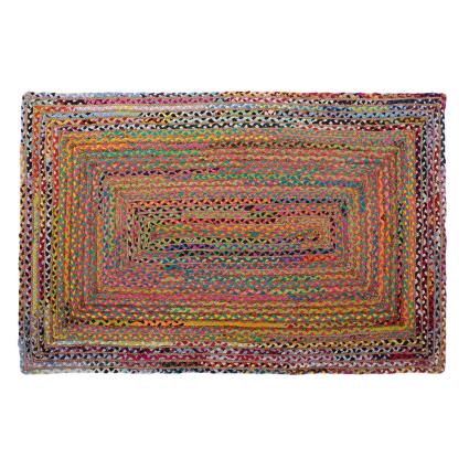 Tapete  Castanho Multicolor Jute Algodão (200 x 290 x 1 cm)