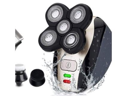 1 Pc Barbeador Elétrico Usb Recarregável Cabeça Flutuante 5 Lâminas Rosto Escova Cabelo Aparador para Casa Homens VORCOOL