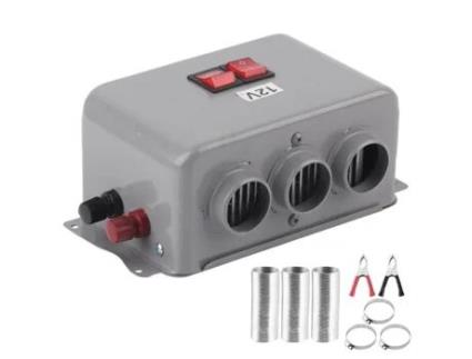 Aquecedor Compacto Antiembaçante para Carro ASHATA 12V Aquecedor de Aquecimento Rápido de Inverno com 3 Furos 600W-800W