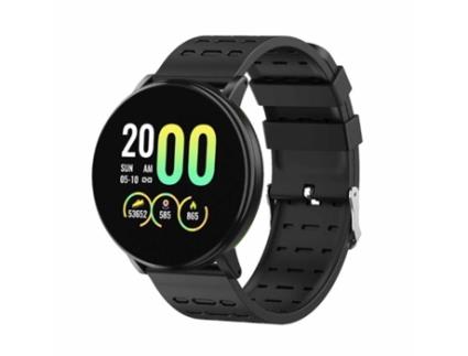 Relógio IWEAR M9 Round Smart & Fit com Full Touch 1.3'' Ips Media Control / Hr / Pressão Arterial / Social Black