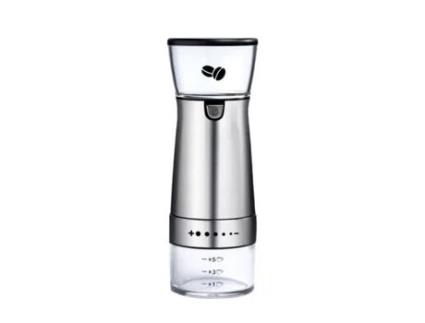 Moedor de Café Elétrico de Aço Inoxidável Prateado Moedor de Mão Ajustável Cafeteira Moedor de Grãos de Café Moedor M40415 SANLIN BEANS