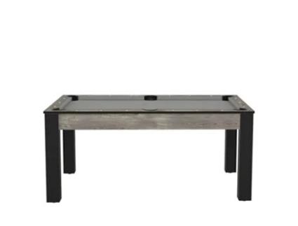 DE FAUGÈRES Mesa de Bilhar de 6 Pernas Texas Convertível em Mesa de Jantar de Mdf para 6 Pessoas Preto