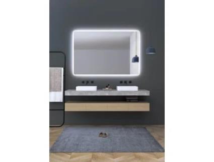 Espelho com Luz Led Fria Contorno Jateado Anti-Embaciamento 80 X 80Cm MICE COLLECTION