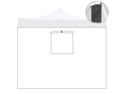 Cobertura Lateral Impermeável Branca de 3X2M com Janela de Gazebo Dobrável de 3X3M DIVINA GARDEN