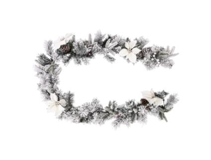 Grinalda flocada branca natural 2M FEERIC LIGHTS & CHRISTMAS