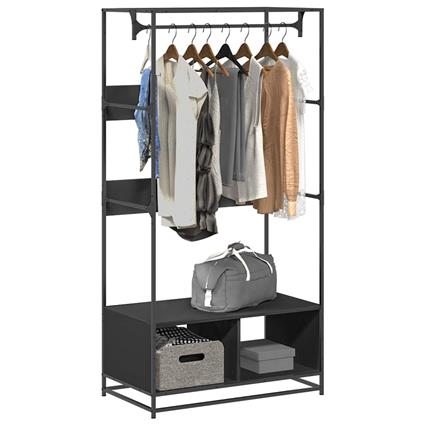 vidaXL Roupeiro 90x50x180 cm derivados de madeira preto