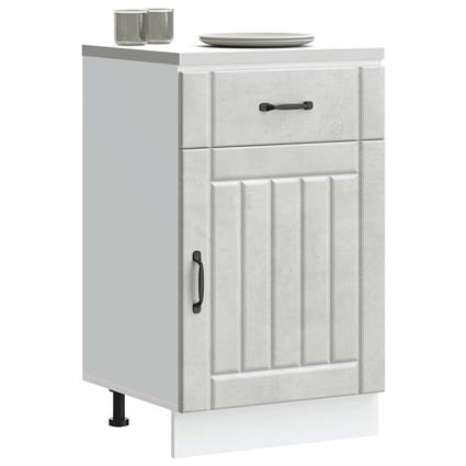 vidaXL Armário de cozinha baixo Lucca deriv. madeira cinzento cimento