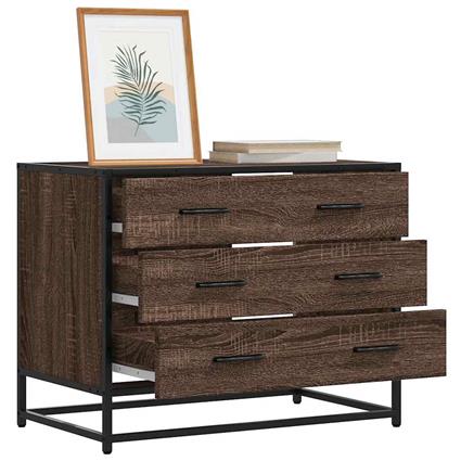 vidaXL Armário de gavetas 70x41x56 cm deriv. madeira carvalho castanho