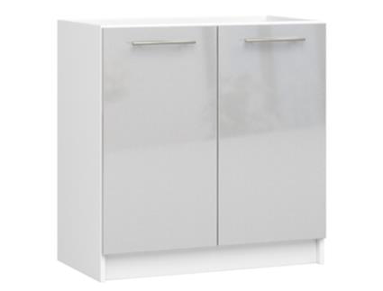 Armário de cozinha para pia AKORD S80 sistema OLIWIA Branco 80 cm 2 portas Metálico Brilhante 1 prateleira 80x46x82 cm AKORD FURNITURE FACTORY