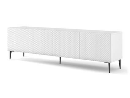 Móvel de TV AKL FURNITURE PRIVATE RavennaC (Branco Puro Brilhante e Preto - Madeira engenheirada - 200x42x56 cm)