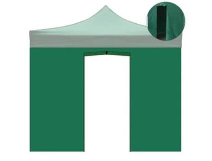 Cobertura Lateral Impermeável Verde 3X2M com Porta de Enrolar para Gazebo Dobrável 3X3M DIVINA GARDEN