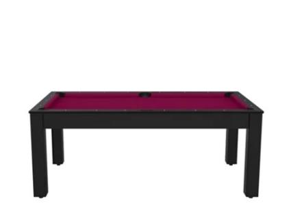 DE FAUGÈRES Mesa de Bilhar Arizona de 7 Pernas Convertível em Mesa de Jantar para 8 Pessoas Preto