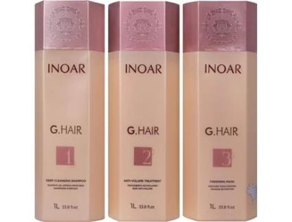 Tratamento de Alisamento de Cabelo de Fórmula Original Ghair 33,8 Fl Oz Pacote com 3 INOAR