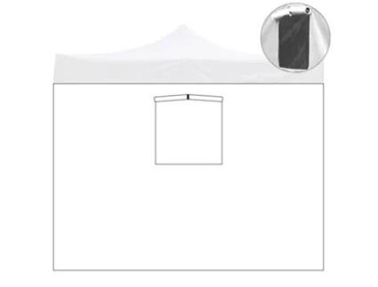 Folha Lateral Impermeável Branca de 2X2M com Janela de Substituição para Gazebo Dobrável DIVINA GARDEN