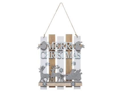 Tábua suspensa de madeira alegre 23 cm FEERIC LIGHTS & CHRISTMAS