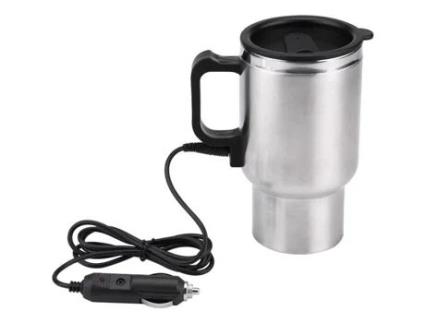 Chaleira Elétrica de Viagem Copo de Aço Inoxidável de 450Ml Aquecimento com Isqueiro de Carro Ebulição Rápida Pequena N649 CHICHENG