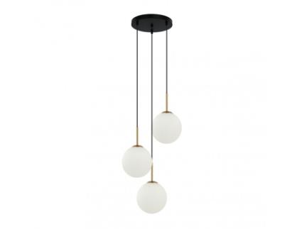Candeeiro de Teto com 3 Bolas de Vidro Opala Elegante ITALUX
