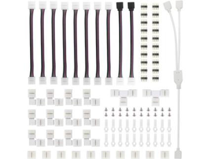 Kit de Conector de Tira de Led para 5050 10Mm 4 Pinos Inclui 8 Tipos de Acessórios de Tira de Led Sem Solda LIFEMASTER