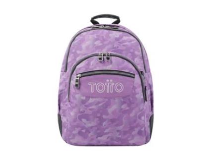 Mochila escolar camuflada rosa giz de cera TOTTO