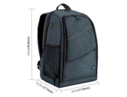 Mochila YUYSAN Mochila para Fotografia Slr de Grande Capacidade com Capa de Chuva Pu5011 Cinza