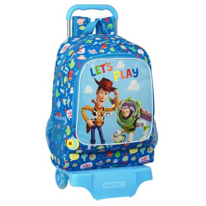Mochila Escolar com Rodas 905  Lets Play Azul