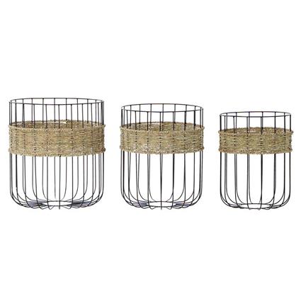 Conjunto de Cestas  Metal Fibra Loft (3 pcs)