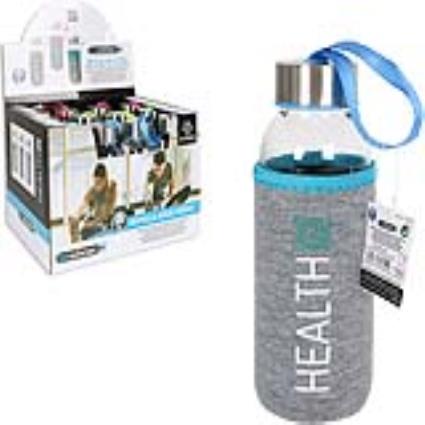 Garrafa de água  Health Vidro Capa Algodão (300 ml)