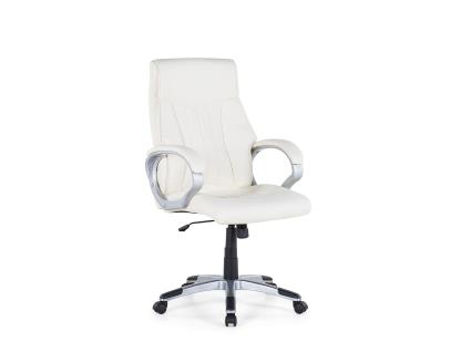 Cadeira de escritório branco e creme em pele sintética altura ajustável TRIUMPH
