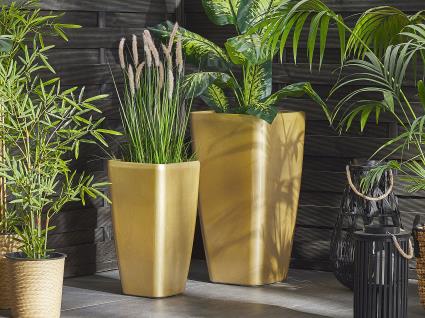 Vaso para plantas 40 x 40 x 76 cm dourado MODI