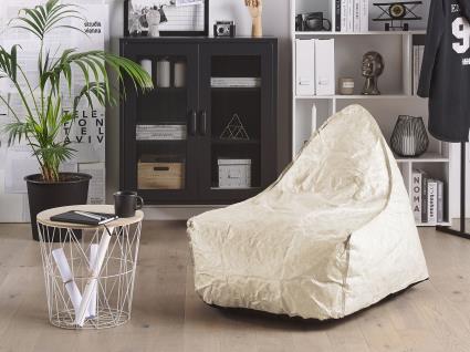 Pufe poltrona pele sintética creme DROP