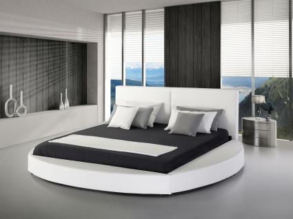 Cama de casal em pele branca 180 x 200 cm LAVAL