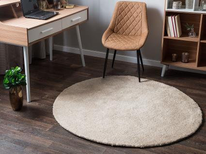 Tapete shaggy redondo ø 140 cm creme claro DEMRE