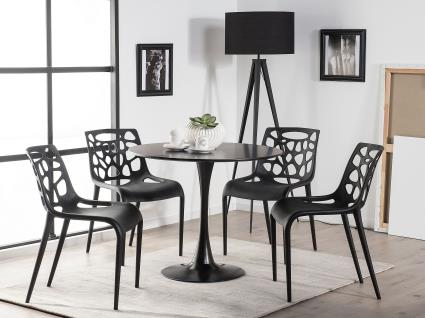 Mesa de jantar redonda preta ø 90 cm BOCA