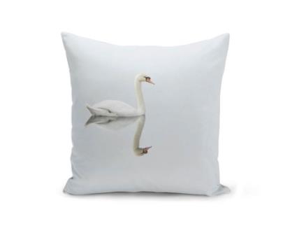Capa de Almofada 40X40 Cm Cisne Branco Refletido na Água de Um Lago FABULOUS BIJOUX